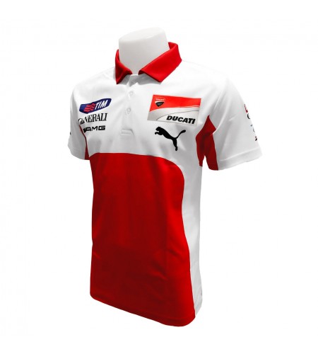 Polo Ducati Corse couleur rouge et blanc homme